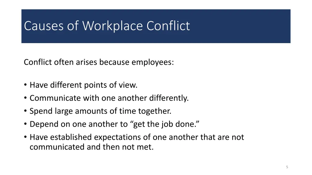 causes of workplace conflict