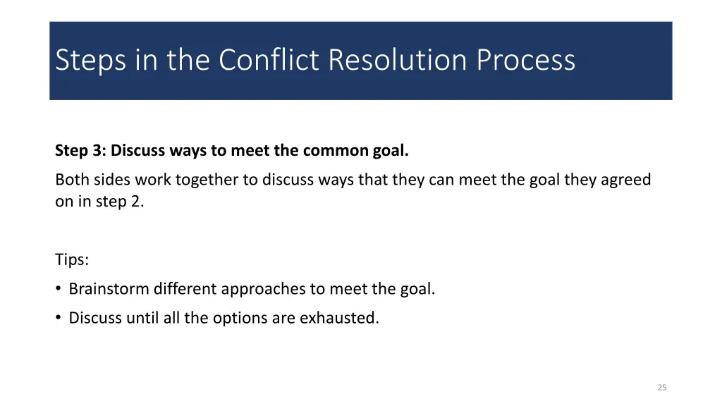 steps in the conflict resolution process 3