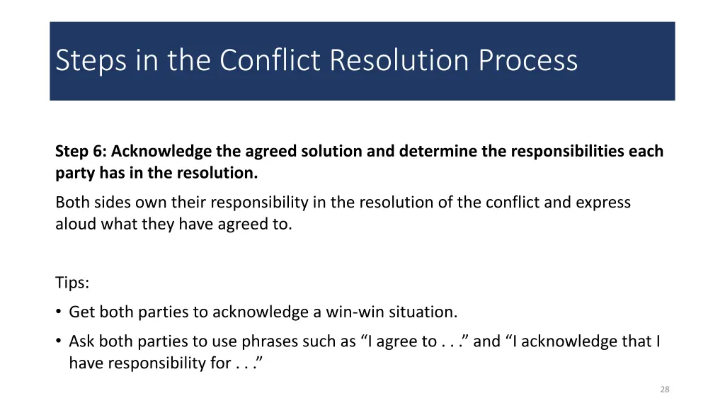 steps in the conflict resolution process 6