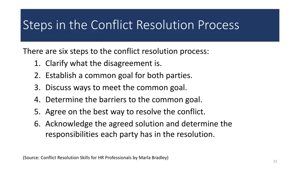 steps in the conflict resolution process