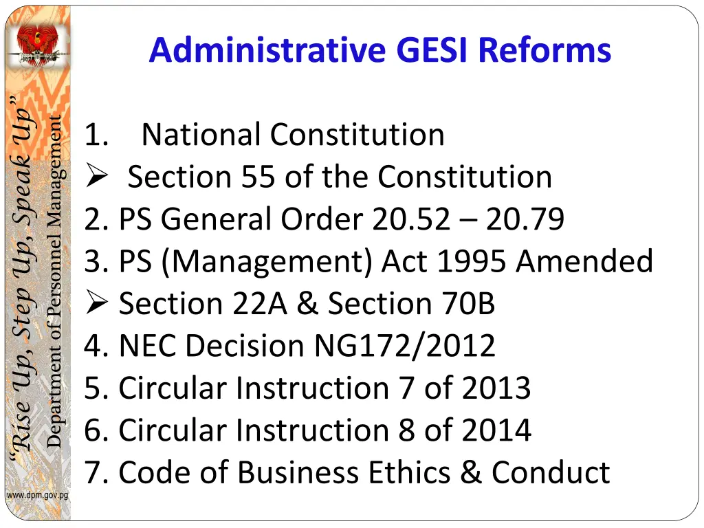 administrative gesi reforms