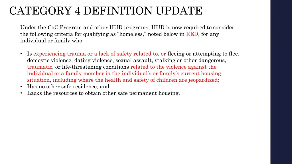 category 4 definition update