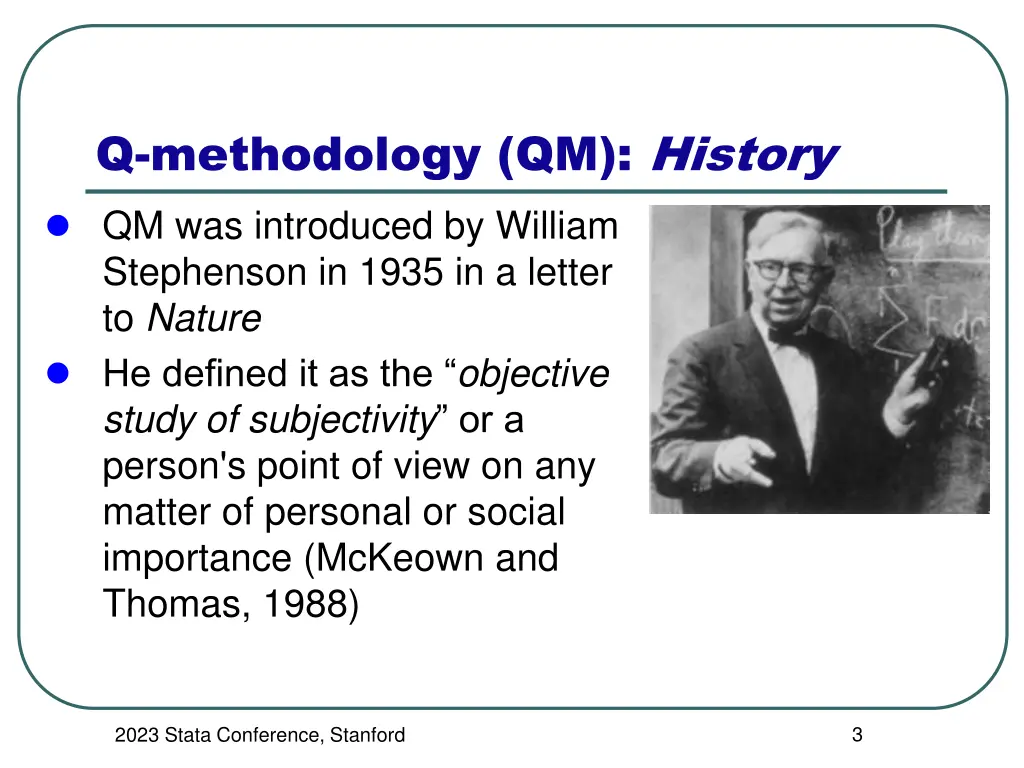q methodology qm history qm was introduced