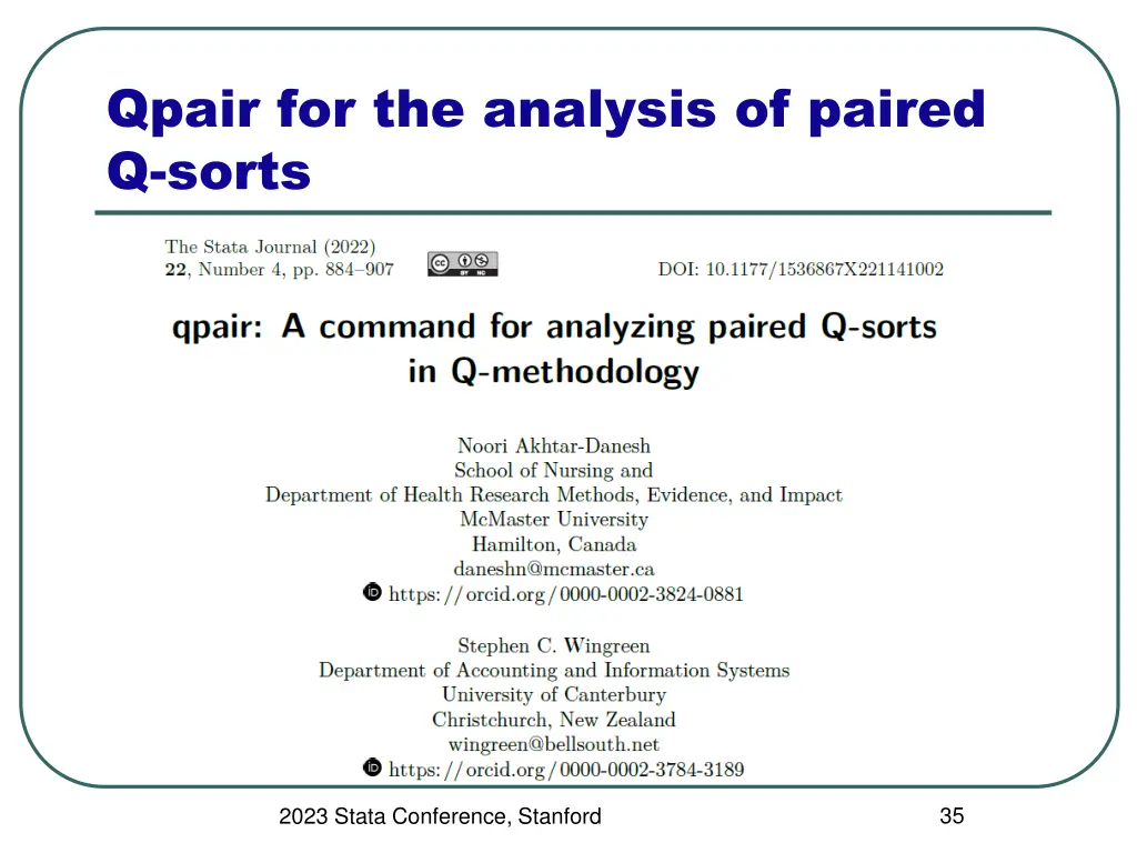 qpair for the analysis of paired q sorts