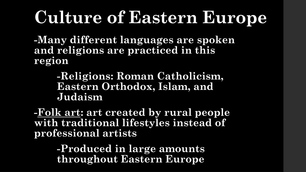 culture of eastern europe