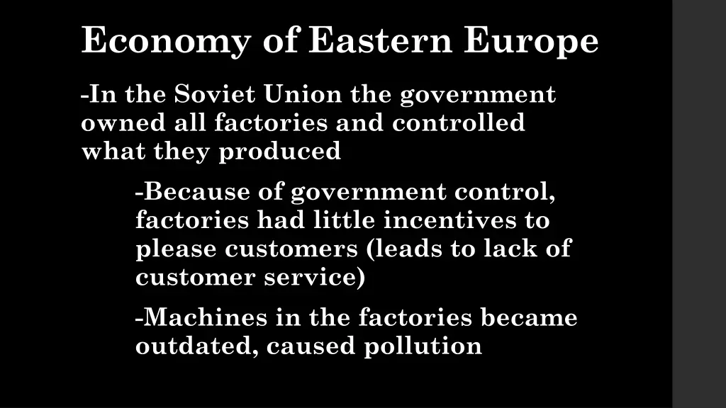 economy of eastern europe