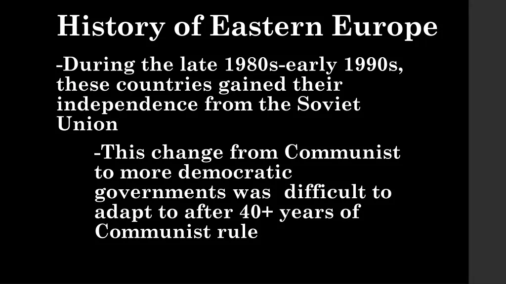 history of eastern europe 1