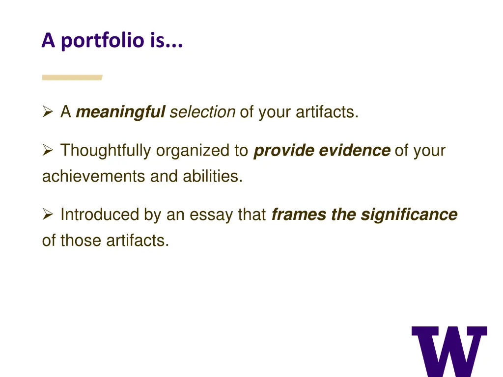 a portfolio is