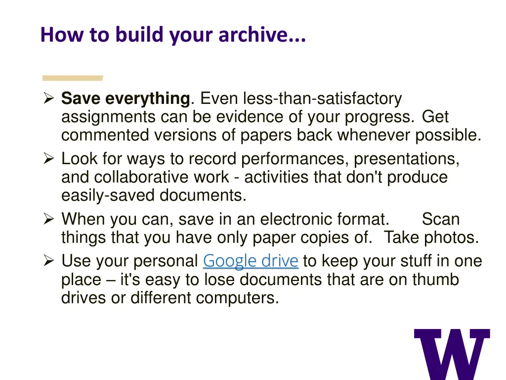 how to build your archive