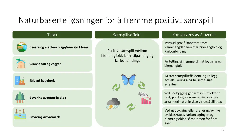 naturbaserte l sninger for fremme positivt