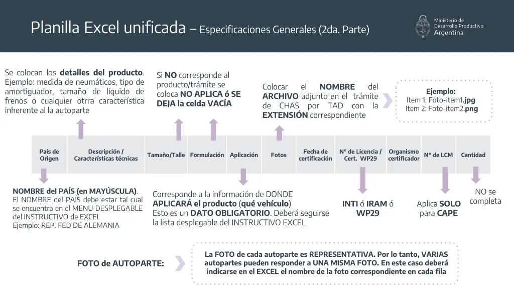 planilla excel unificada especificaciones 1