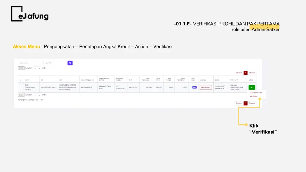 01 1 e verifikasi profil dan pak pertama