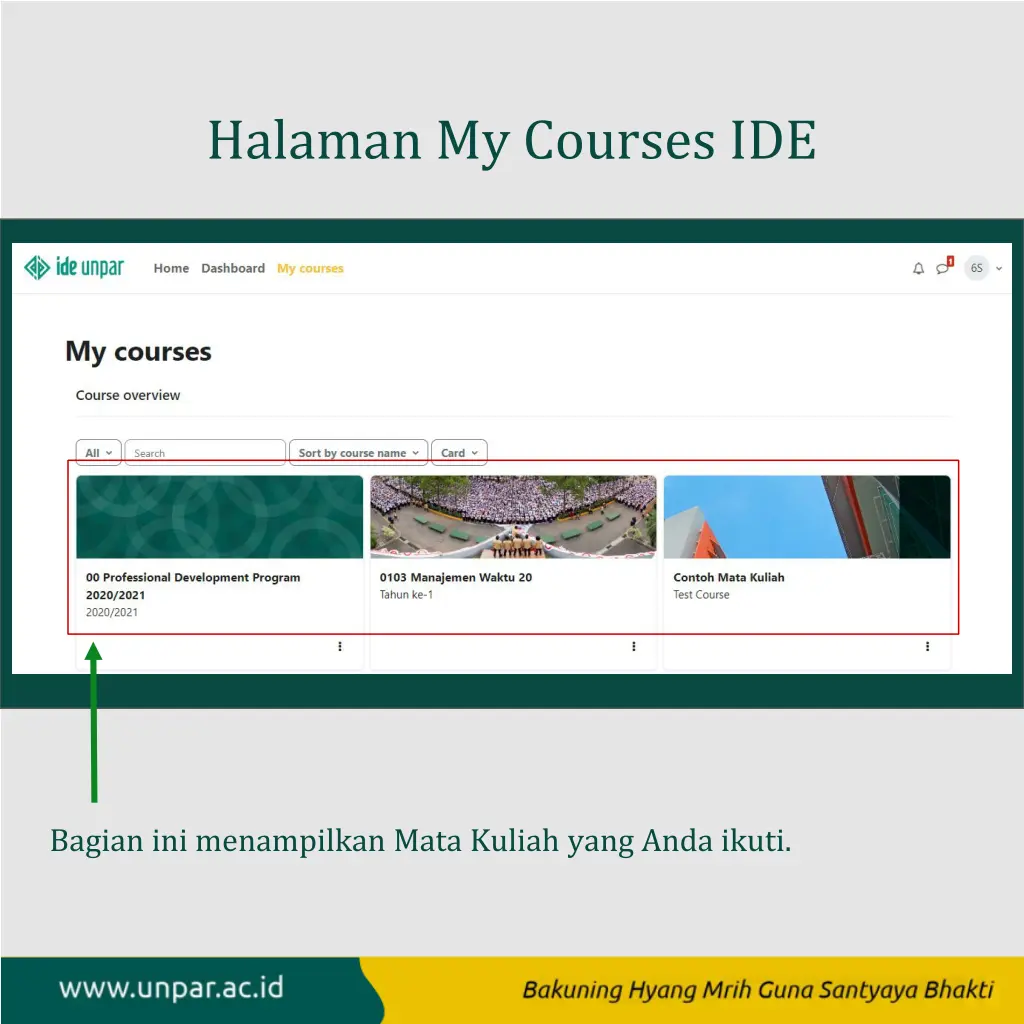 halaman my courses ide 1