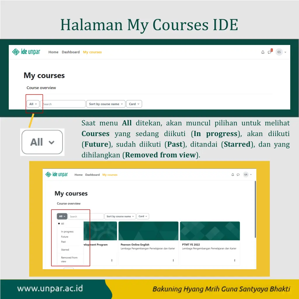 halaman my courses ide 2