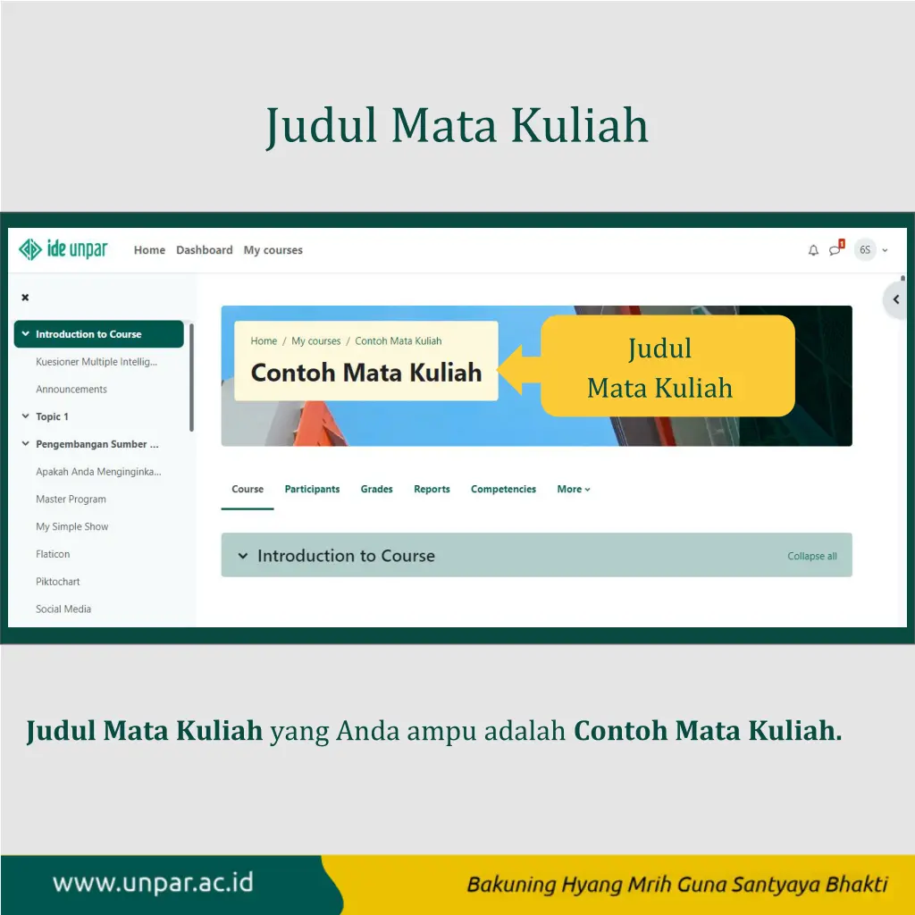 judul mata kuliah