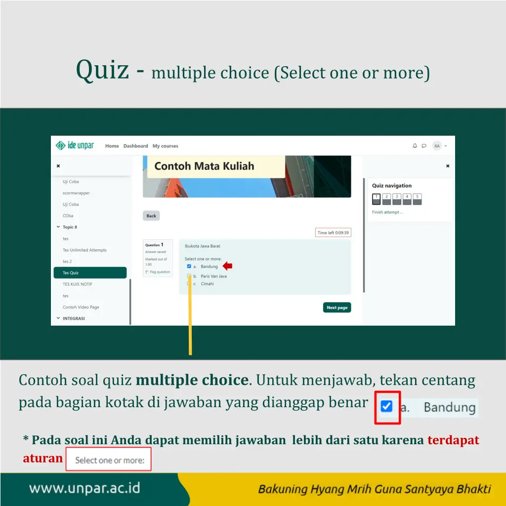 quiz multiple choice select one or more