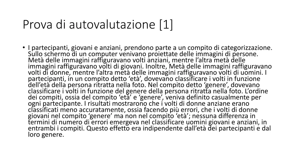 prova di autovalutazione 1 1