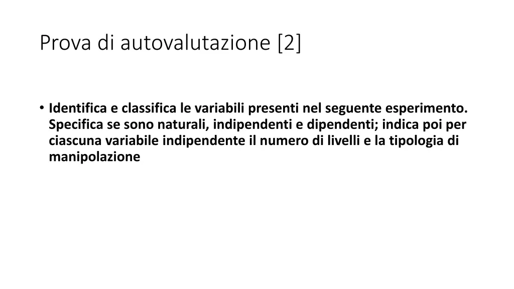 prova di autovalutazione 2