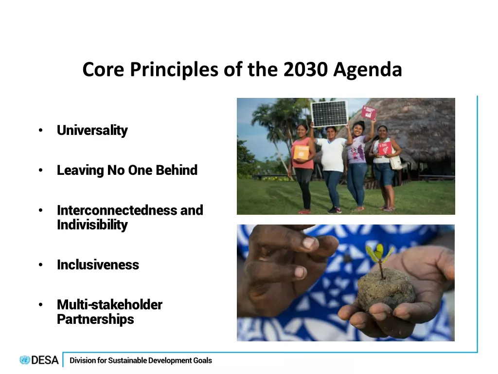 core principles of the 2030 agenda