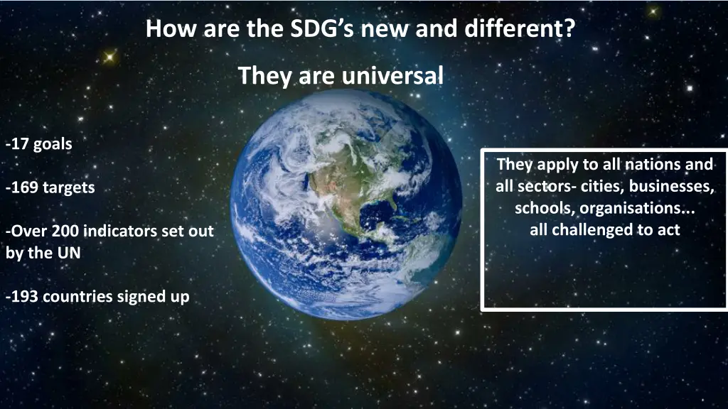 how are the sdg s new and different