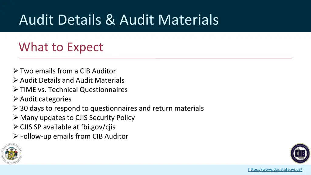 audit details audit materials