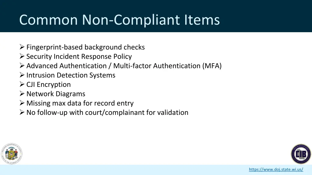 common non compliant items