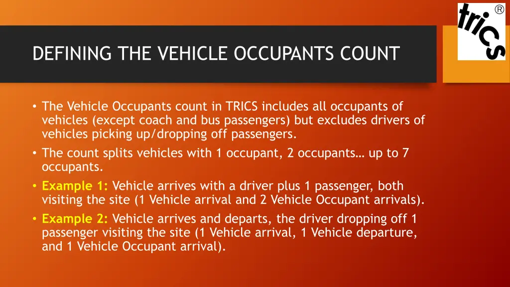 defining the vehicle occupants count