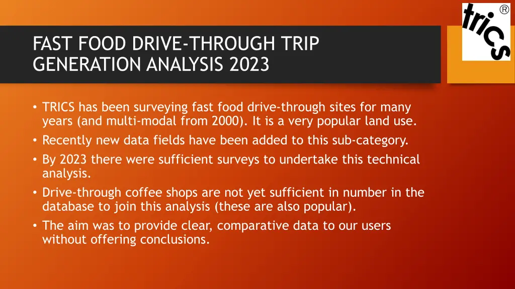 fast food drive through trip generation analysis