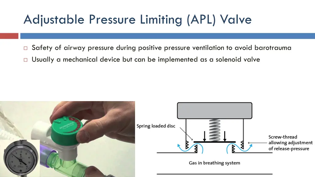 adjustable pressure limiting apl valve