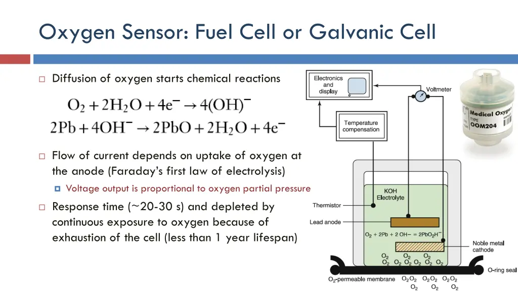 oxygen sensor fuel cell or galvanic cell