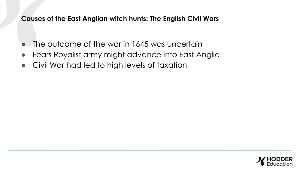 causes of the east anglian witch hunts