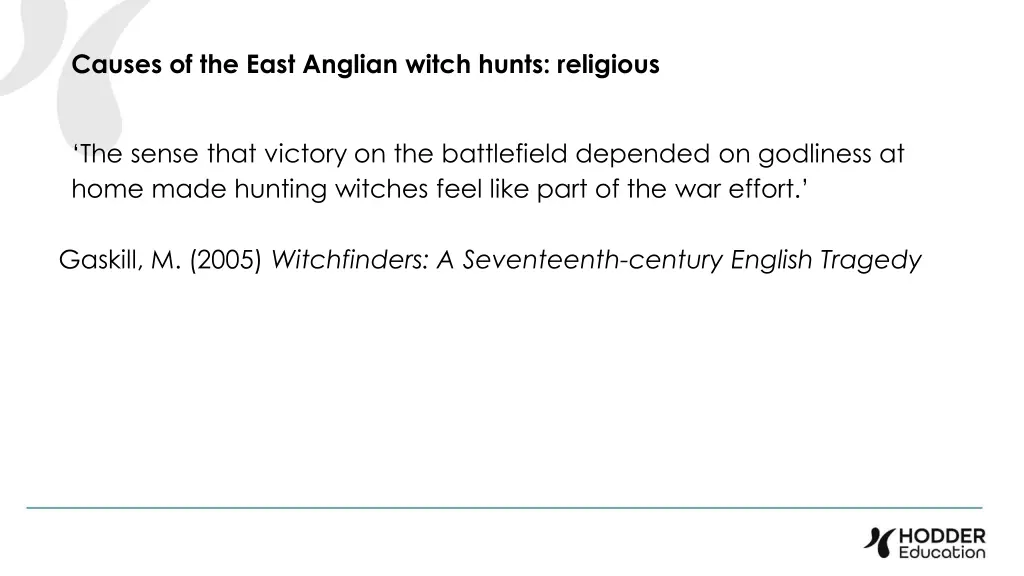 causes of the east anglian witch hunts religious