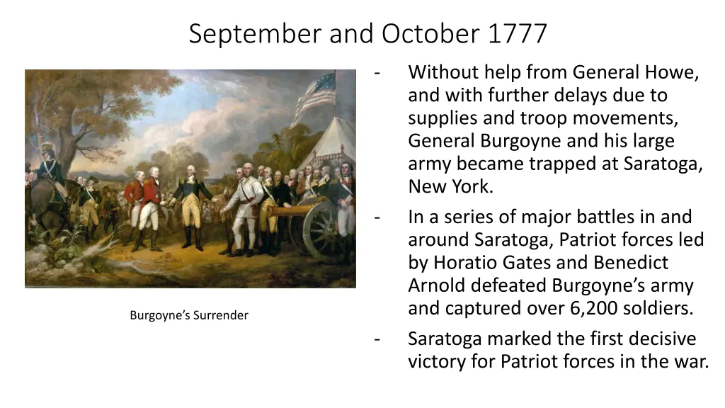 september and october 1777