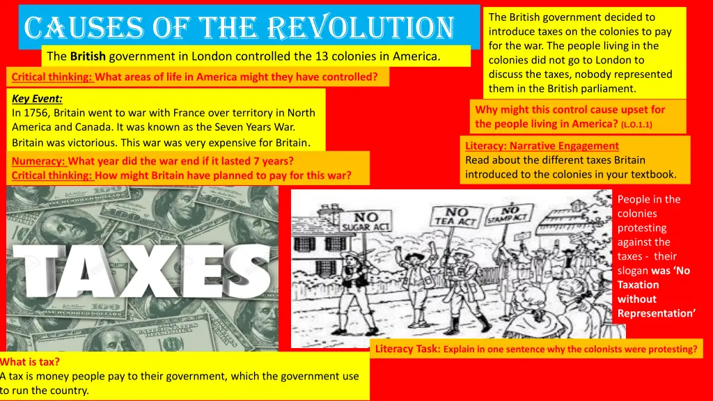 causes of the revolution the british government