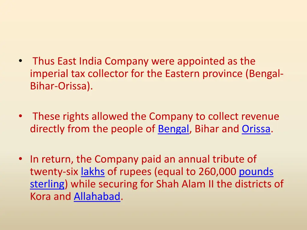 thus east india company were appointed