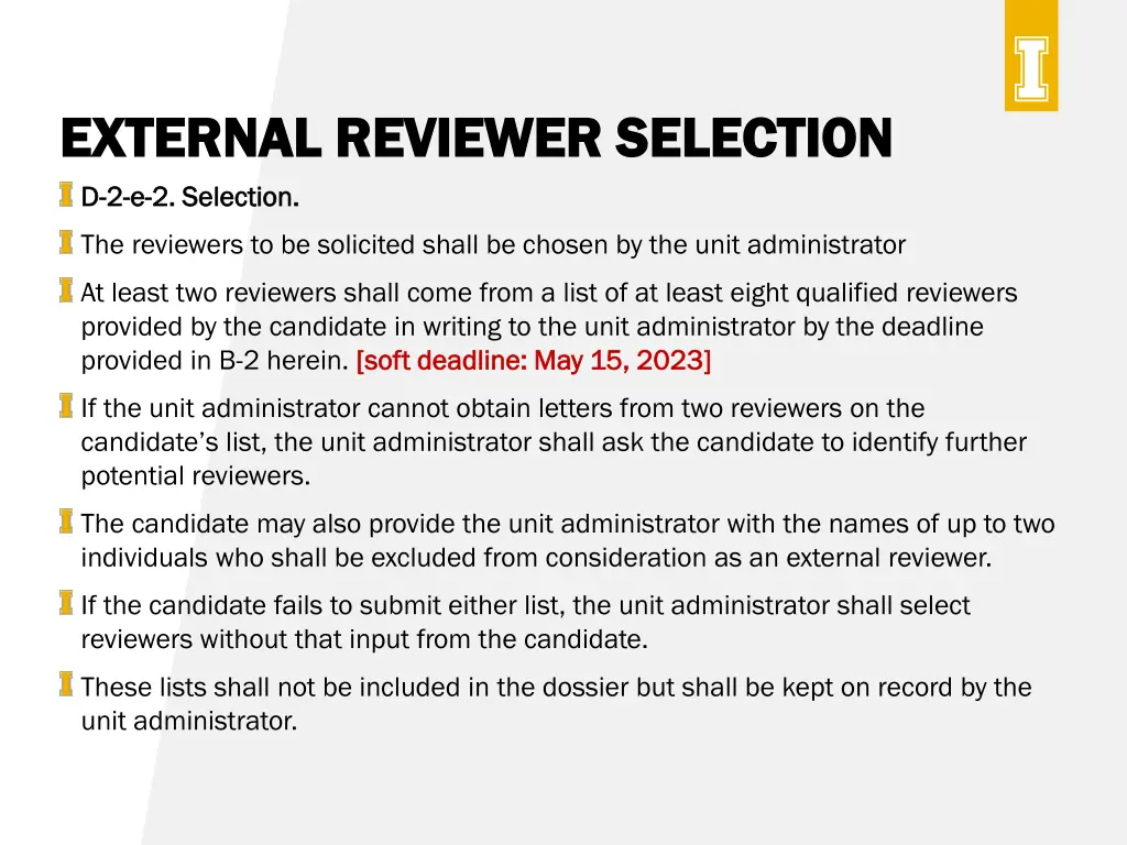 external reviewer selection external reviewer