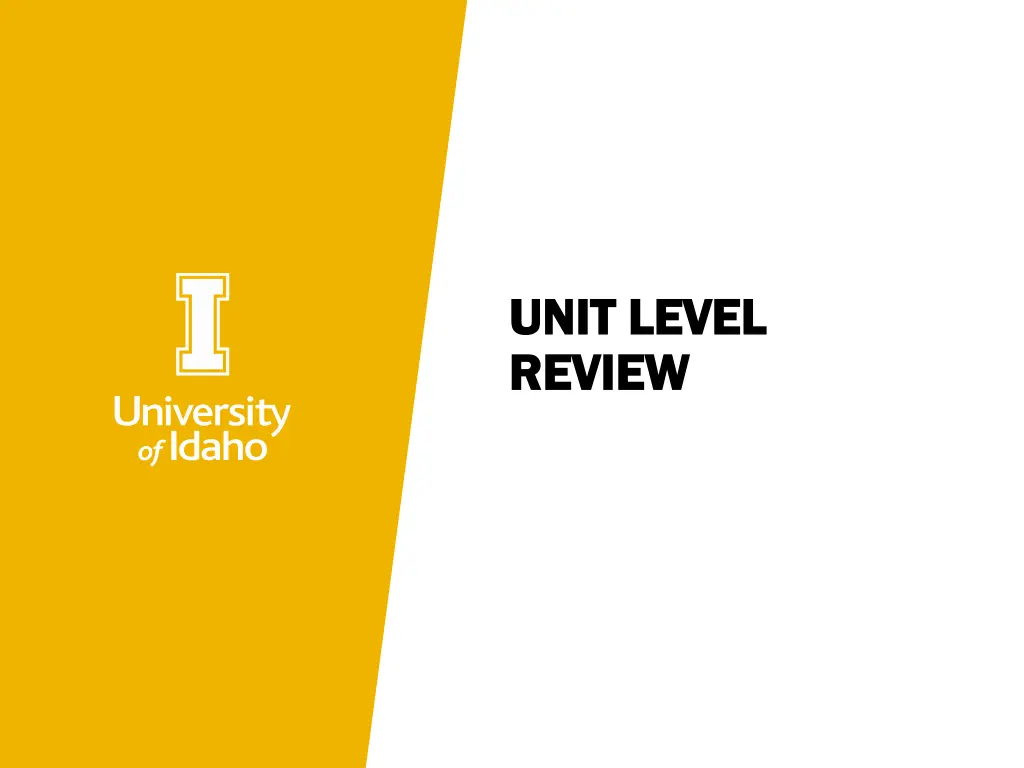 unit level unit level review review