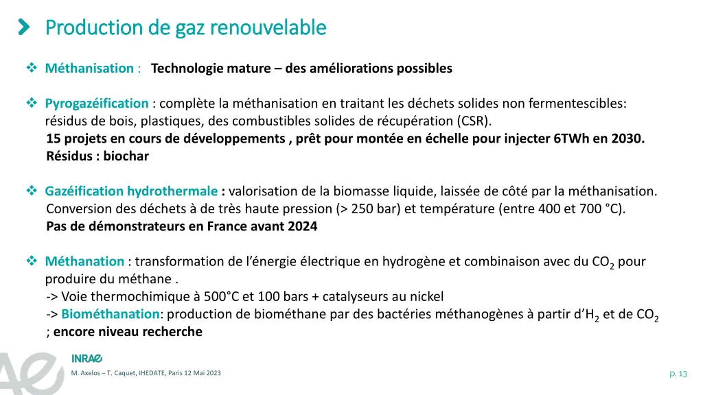 production de gaz renouvelable production