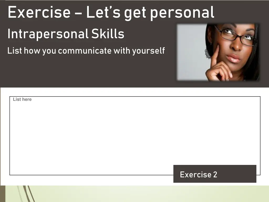 exercise let s get personal intrapersonal skills