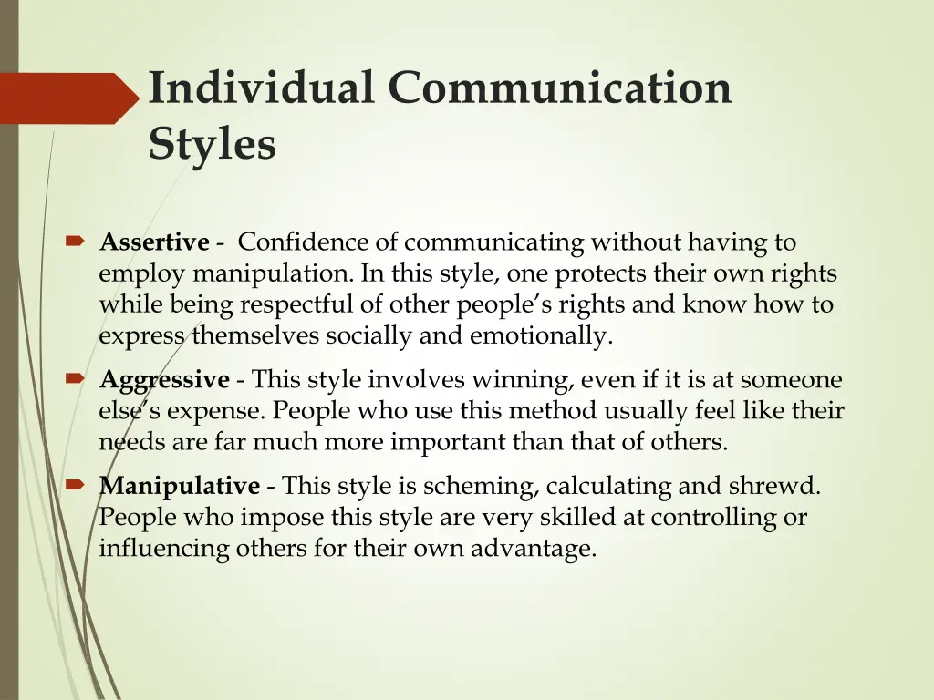 individual communication styles