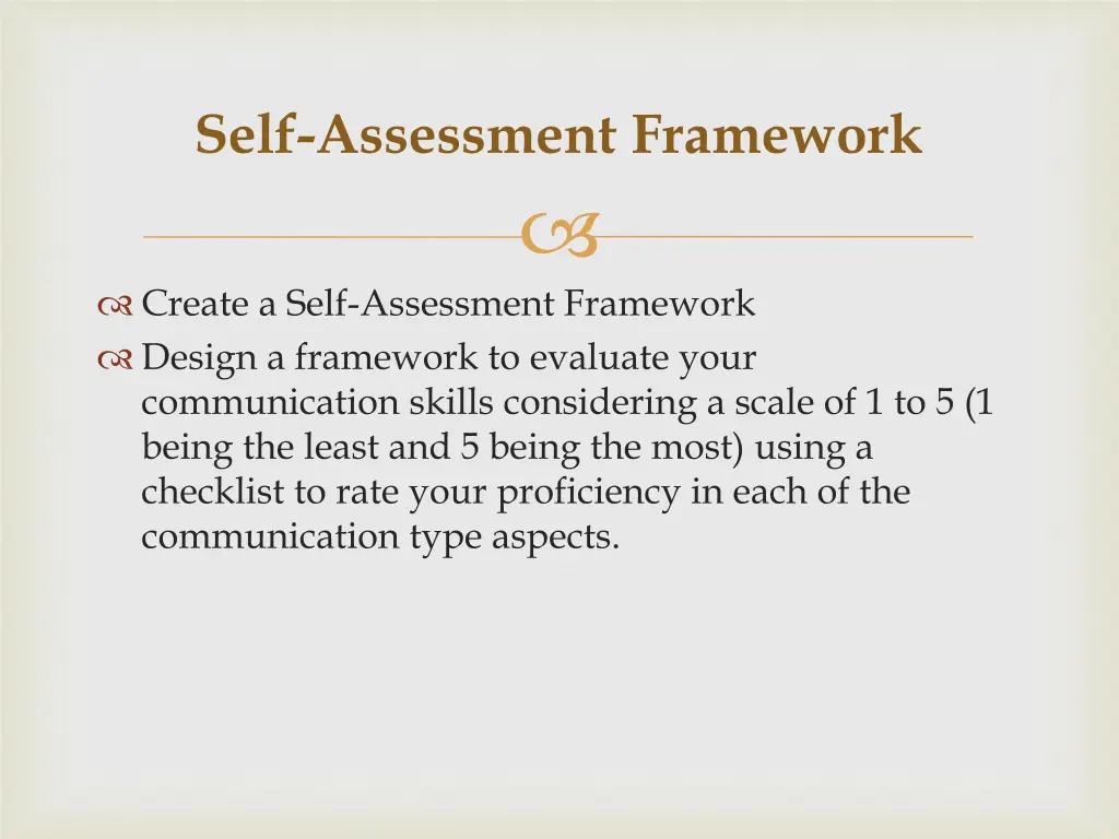 self assessment framework