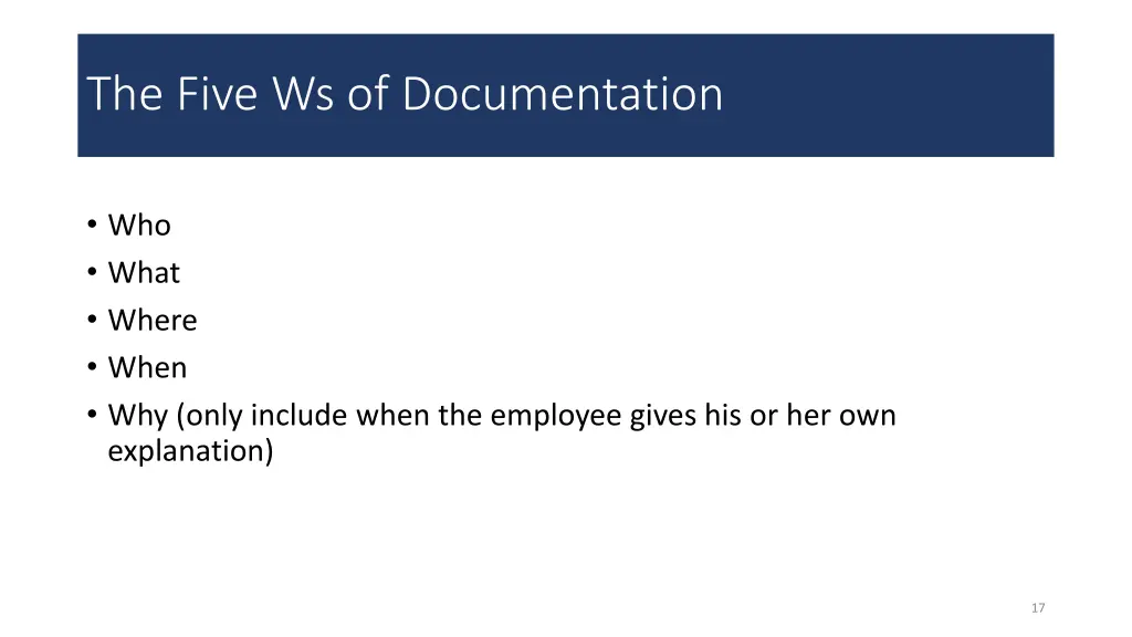 the five ws of documentation