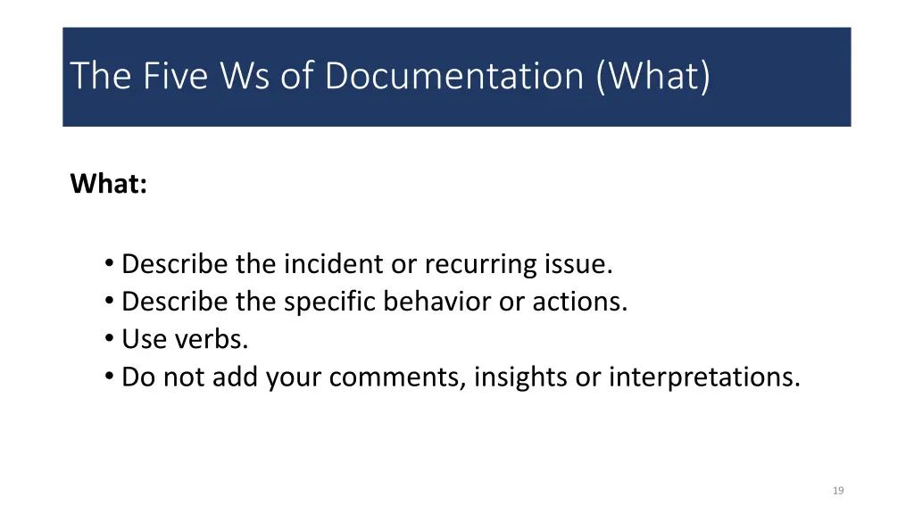 the five ws of documentation what