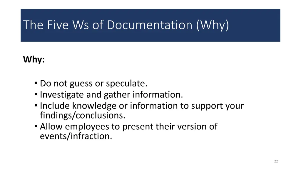 the five ws of documentation why