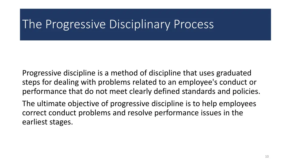 the progressive disciplinary process