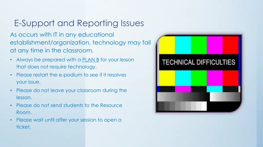 e support and reporting issues as occurs with