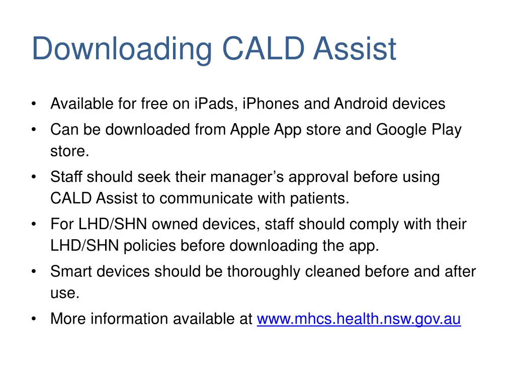 downloading cald assist