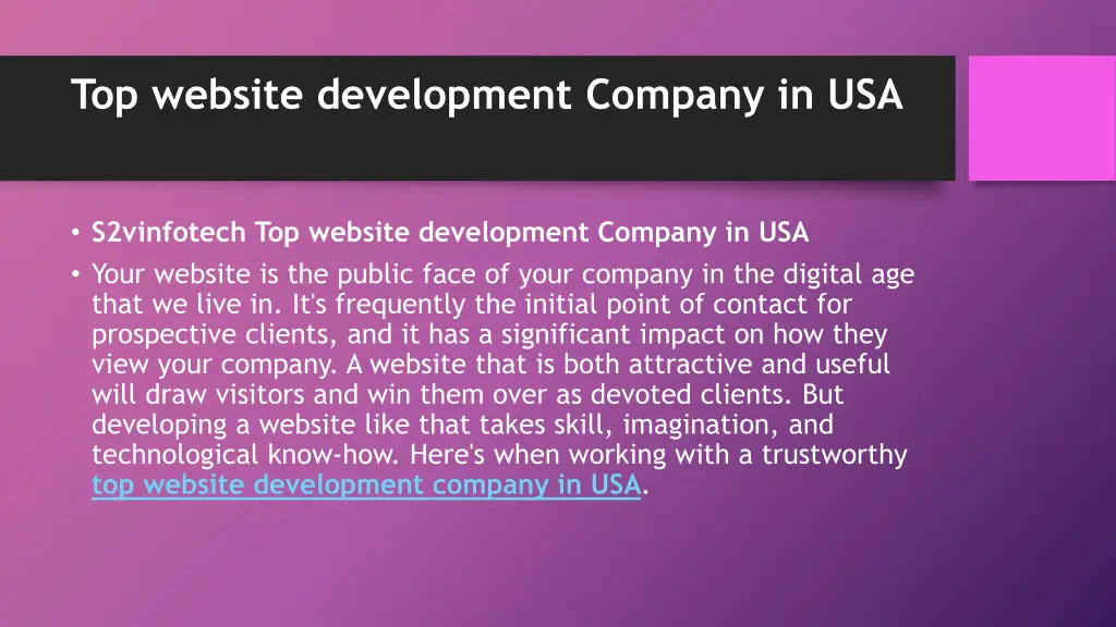 top website development company in usa