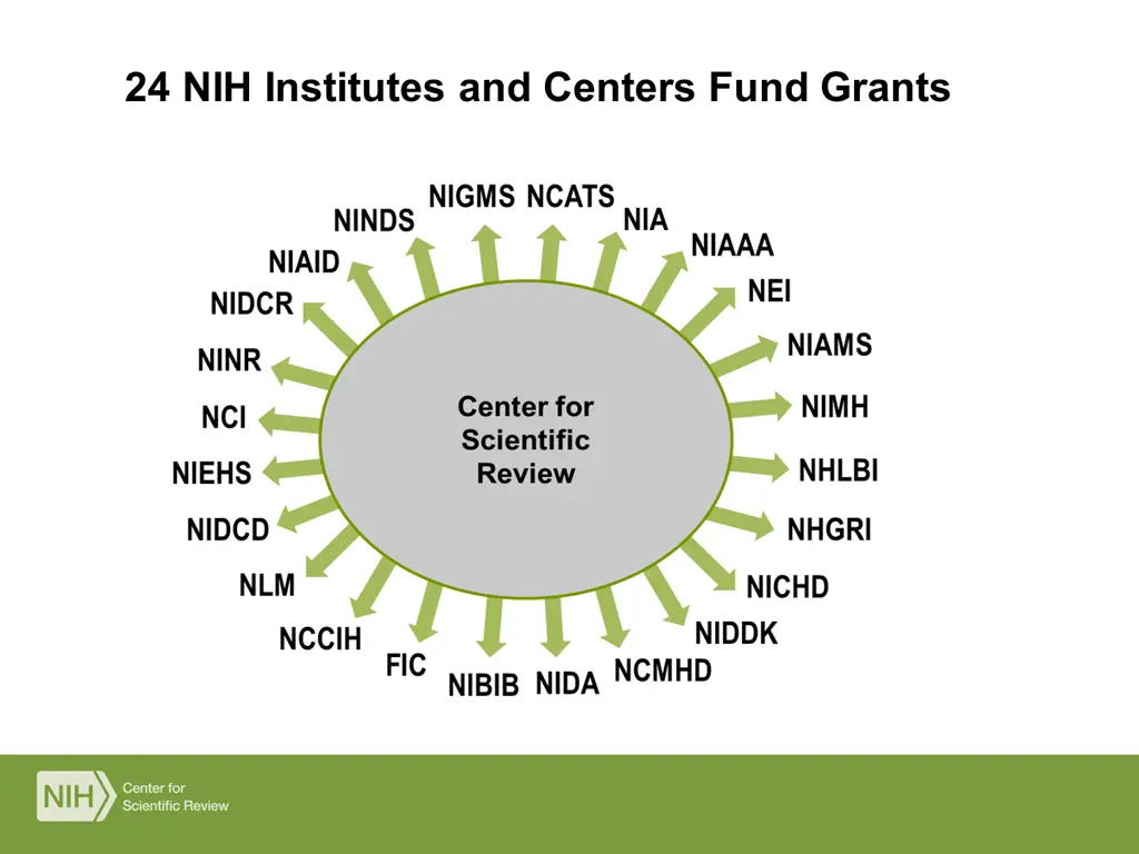 24 nih institutes and centers fund grants