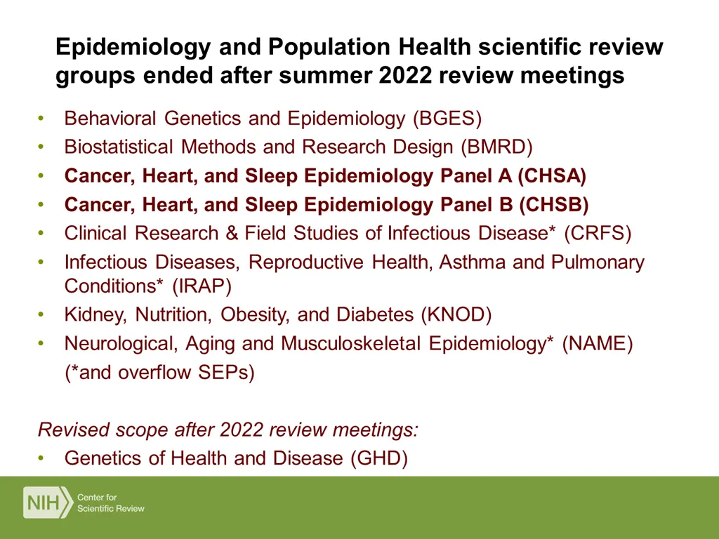 epidemiology and population health scientific